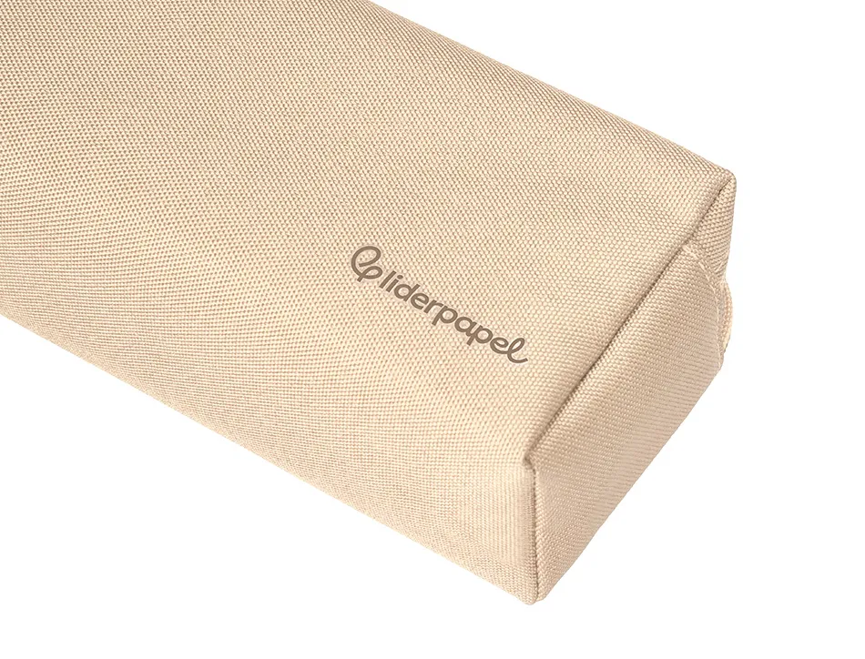 Fourre-tout liderpapel rectangulaire 2 compartiments anse de prehension 21x8cm coloris beige