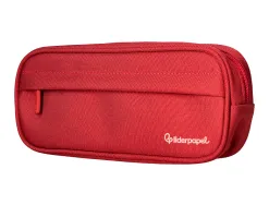 Fourre-tout liderpapel rectangulaire coins arrondis 1 compartiment avec poche avant 21x9cm coloris rouge