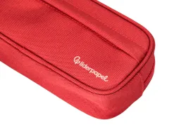 Fourre-tout liderpapel rectangulaire coins arrondis 1 compartiment avec poche avant 21x9cm coloris rouge