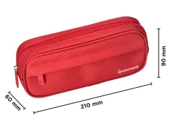 Fourre-tout liderpapel rectangulaire coins arrondis 1 compartiment avec poche avant 21x9cm coloris rouge