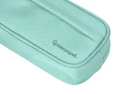 Fourre-tout liderpapel rectangulaire coins arrondis 1 compartiment avec poche avant 21x9cm coloris vert