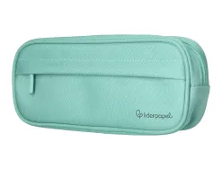 Fourre-tout liderpapel rectangulaire coins arrondis 1 compartiment avec poche avant 21x9cm coloris vert