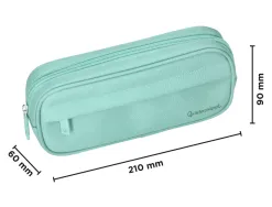 Fourre-tout liderpapel rectangulaire coins arrondis 1 compartiment avec poche avant 21x9cm coloris vert