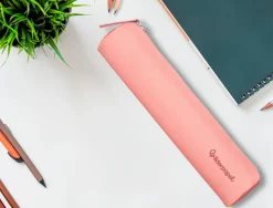 Fourre-tout liderpapel rond mince 22x4,5cm coloris rose peche