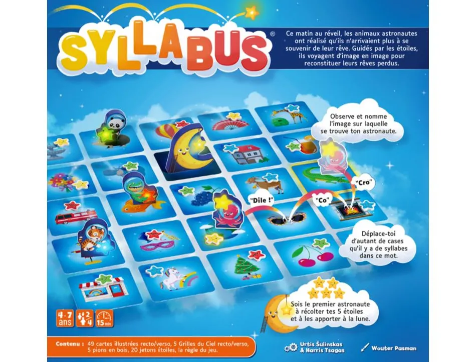 Francais gigamic syllabus jeu de course et de vocabulaire 49 images 5 grilles 4 pions 2 a 4 joueurs