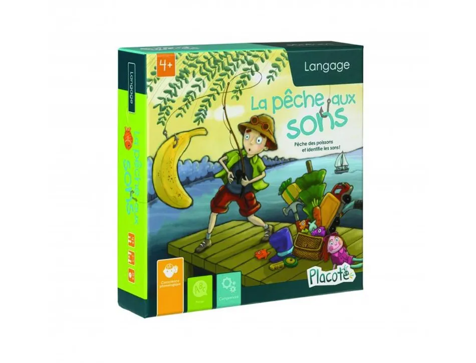 Francais placote la peche aux sons syllabes et rimes 48 poissons bois aimantes 1 canne a peche 6 planches etc