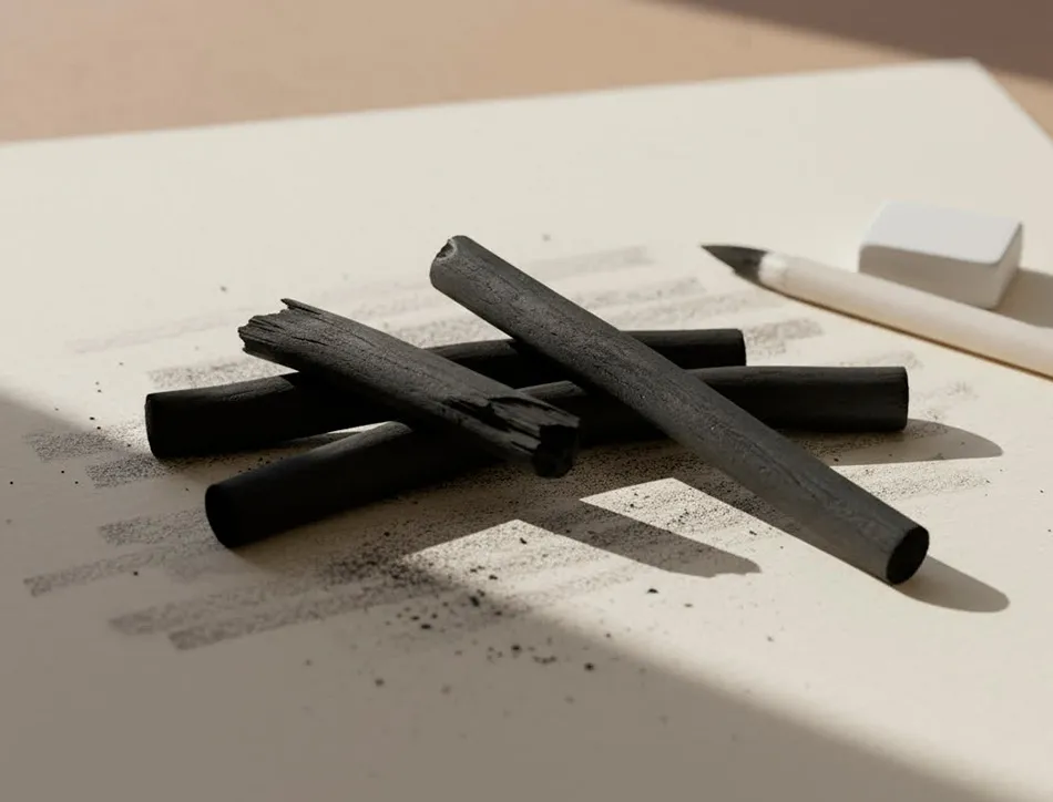 Fusains pour dessin liderpapel set de 12 unites diametres assortis