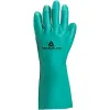 Gant nitrile deltaplus floqué coton longueur 33cm épaisseur 0.40mm coloris vert taille 9/10 paire
