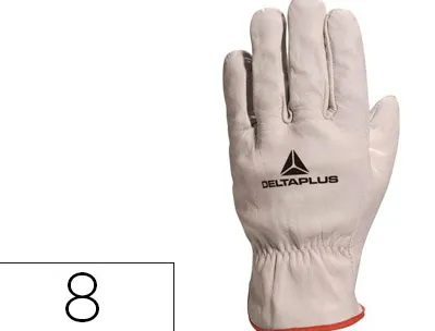 Gant tout fleur bovin deltaplus coupe américaine épaisseur 0.90/1.10mm coloris gris liseré rouge taille 8 paire