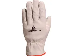 Gant tout fleur bovin deltaplus coupe américaine épaisseur 0.90/1.10mm coloris gris liseré rouge taille 8 paire