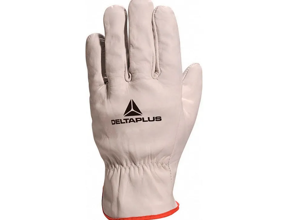 Gant tout fleur bovin deltaplus coupe américaine épaisseur 0.90/1.10mm coloris gris liseré rouge taille 8 paire
