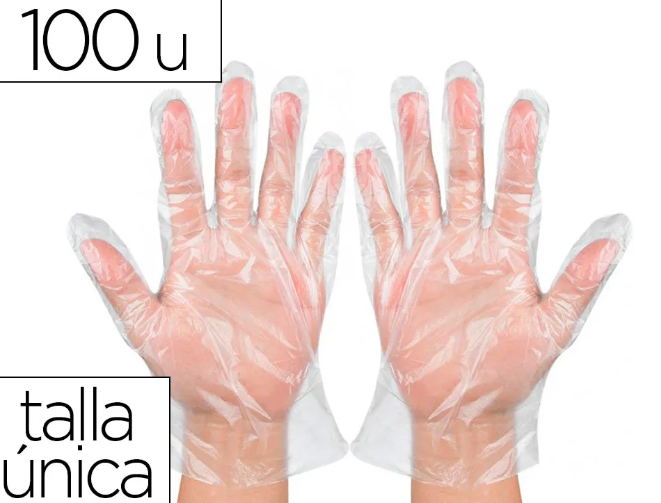 Gants en plastique jetables taille unique boite 100 un