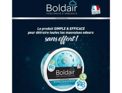 Gel boldair destructeur odeur gel solide évaporation régulière surface 30m2 non toxique biodégradable marine