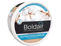 Gel boldair destructeur odeur gel solide évaporation régulière surface 30m2 non toxique biodégradable fleur coton