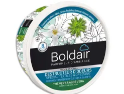 Gel destructeur d odeurs boldair pot 300 g parfum the vert et aloe vera