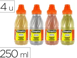 Gel paillete cleopatre nefertari decor tous supports bouteille 250ml coloris pastel assortis lot 4 unites