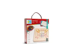 Geoboard bs toys pour cr er des dessins 1 planche en bois avec 48 elastiques et 20 cartes modeles