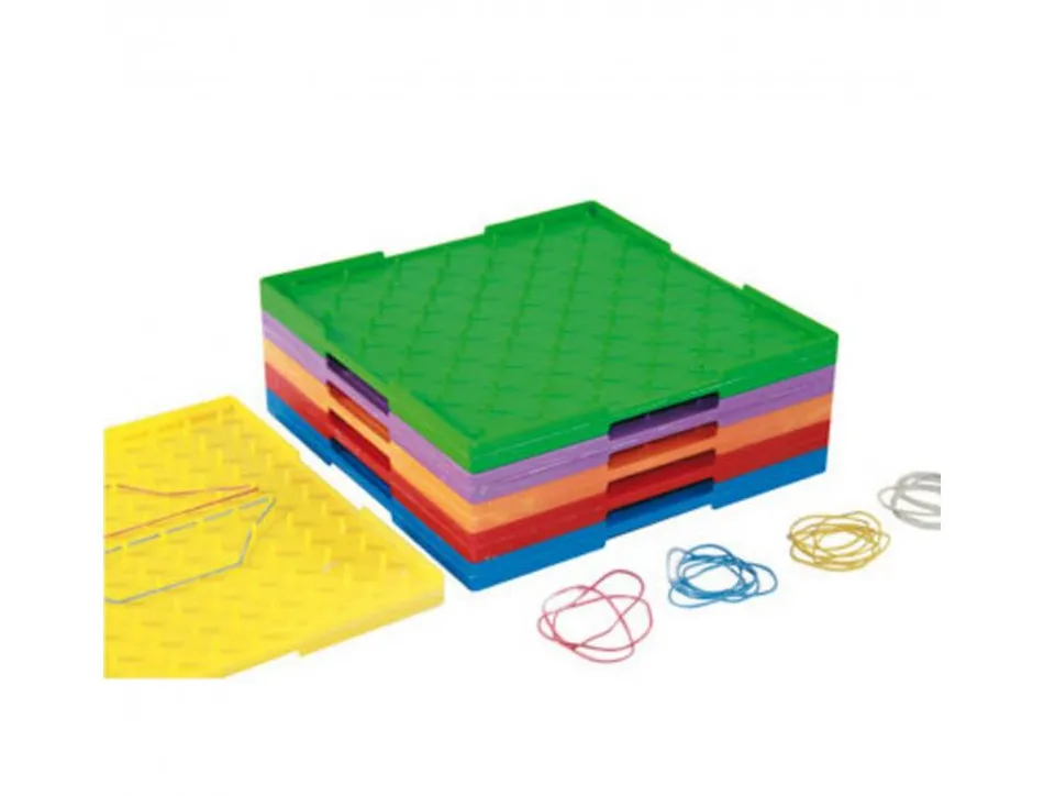 Geoplans wissner geoplans grands modeles activites de geometrie lot de 6 unites et elastiques couleurs