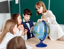 Globe terrestre antartik lumineux carte physique et politique effaçable diametre 30 cm