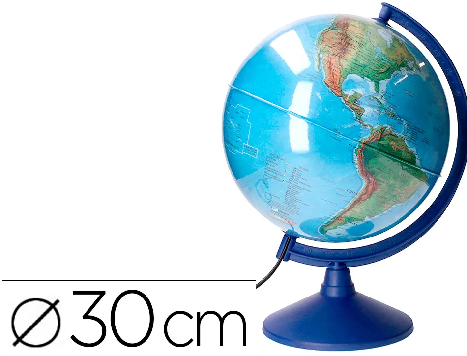 Globe terrestre antartik lumineux carte physique et politique effaçable diametre 30 cm