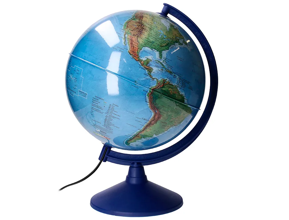 Globe terrestre antartik lumineux carte physique et politique effaçable diametre 30 cm