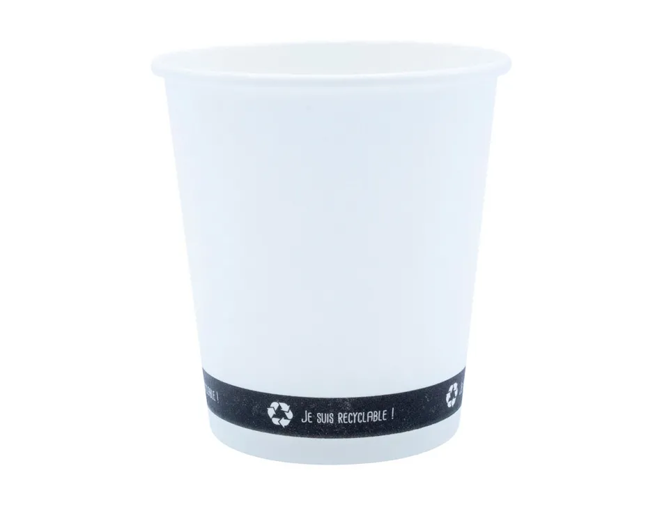 Gobelet carton contenance 4oz 10cl coloris blanc lot 50 unites