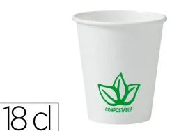 Gobelet en carton coldis biodegradable compostable de contenance 18cl paquet de 50