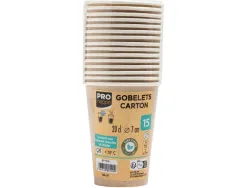 Gobelet exacompta carton 20cl coloris kraft paquet 15 unites