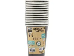 Gobelet exacompta carton 20cl coloris noir paquet 15 unites
