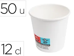 Gobelet hps carton 12cl blanc paquet de 50 unit s