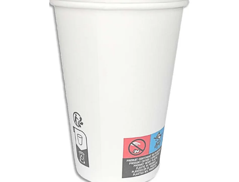 Gobelets carton blancs 21 cl pour boissons chaudes et froides colis 3000 unités