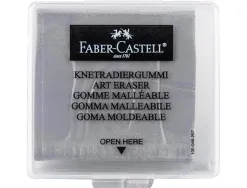 Gomme faber castell mie de pain corrige dessins pastel crayon fusain coloris gris étui plastique