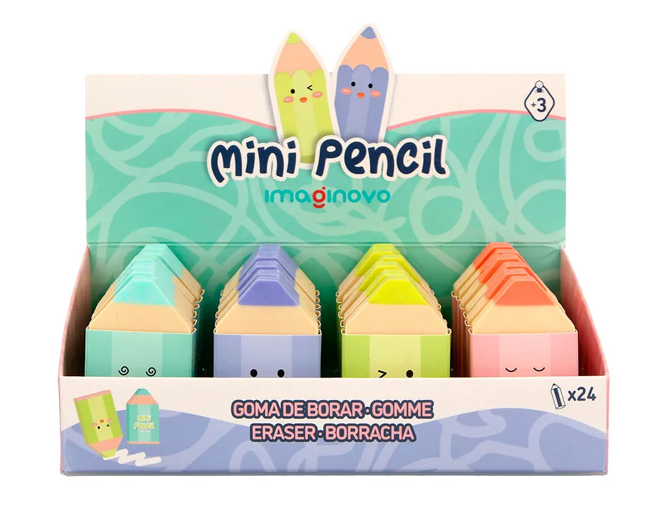 Gomme imaginovo erase it crayons coloris assortis