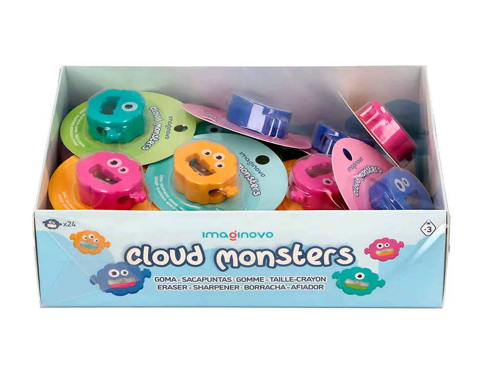 Gomme imaginovo erase it monstre avec taille crayon coloris assortis
