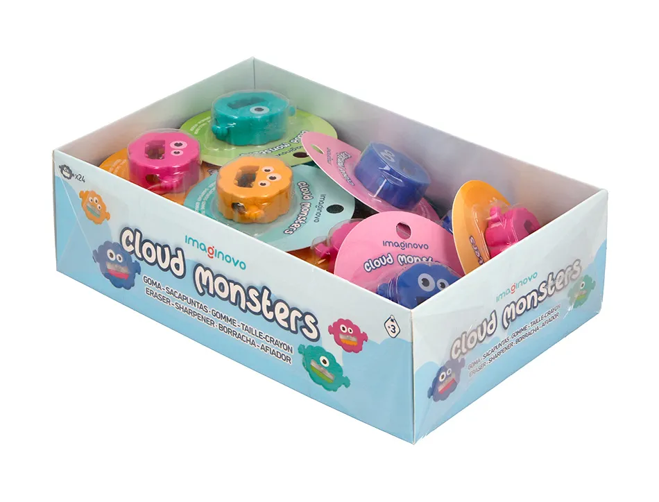 Gomme imaginovo erase it monstre avec taille crayon coloris assortis