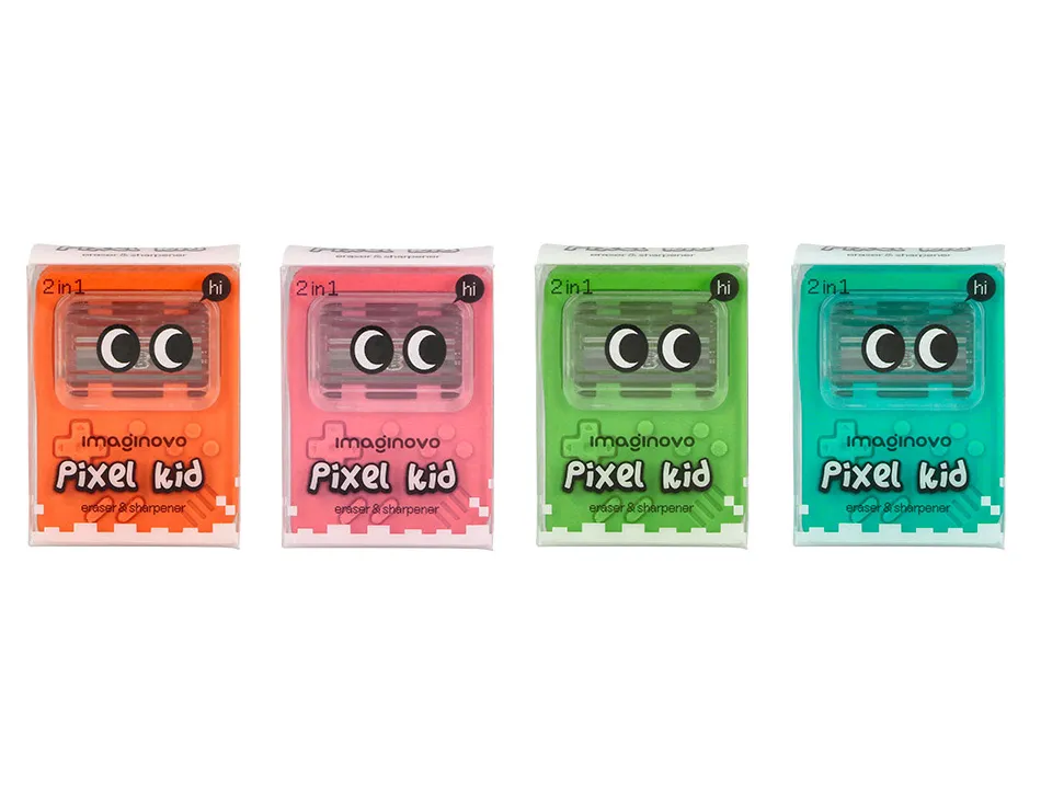 Gomme imaginovo erase it console avec taille crayon coloris assortis