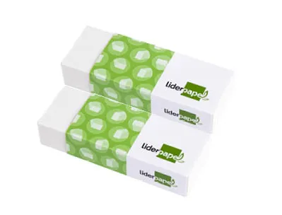 Gomme liderpapel 12x20x40mm blanche efface crayon graphite coloris blanc