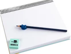 Gomme liderpapel 12x29x29mm carrée mie de pain caoutchouc efface crayons graphite coloris blanc ou bleu