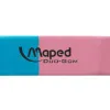 Gomme maped duo-gom mixte caoutchouc medium côté rose crayon côté bleu encre
