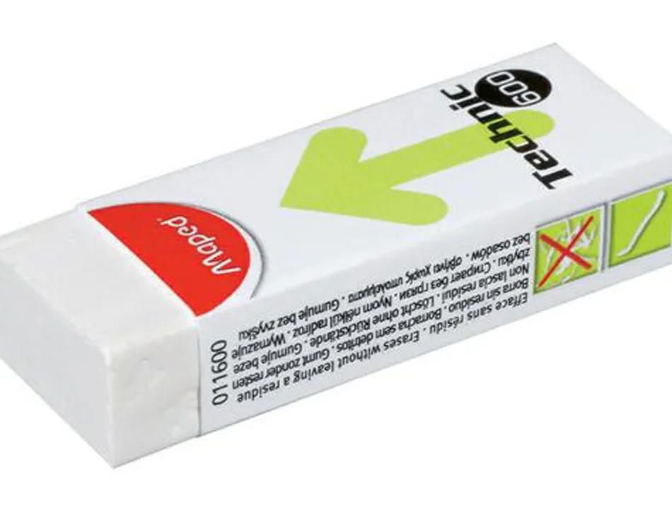 Gomme maped technic 600 61x22x12mm plastique crayons mines calque papier