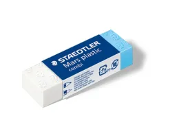 Gomme staedtler mars plastic combi 30x13x12mm sans latex pour l'encre de chine coloris blanc et bleu