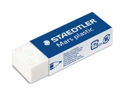 Gomme staedtler mars plastic 65x23x13mm crayons mines papier calque film coloris blanc