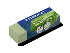 Gomme staedtler sans latex 65x23x13mm compose a 56% de materiaux naturels et renouvelables coloris vert