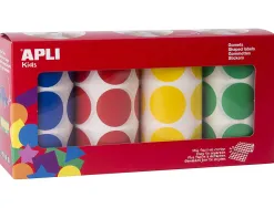 Gommette apli agipa adhésive ronde 33mm coloris assortis boîte 4 rouleaux 2832 unités