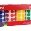 Gommette apli agipa adhésive ronde 20mm coloris assortis boîte 4 rouleaux 7080 unités