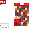 Gommette apli agipa repositionnable carrée alphabet coloris assortis pochette 12f 840 unités