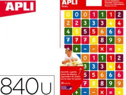 Gommette apli agipa repositionnable carrée chiffres coloris assortis pochette 12f 840 unités
