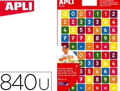 Gommette apli agipa repositionnable carrée chiffres coloris assortis pochette 12f 840 unités