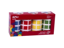 Gommette apli carree 20mm coloris assortis 4 rouleaux 7080 unites