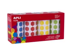 Gommette apli hexagonale 20mm coloris assortis 4 rouleaux 7080 unites